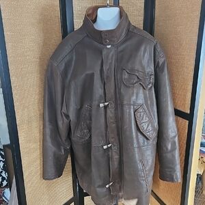Men's Brown Leather Bomber Jacket